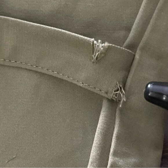 Zara Pants Womens size large Olive Green Paperbag Waist Belted Tapered Cargo NWT - Picture 13 of 14